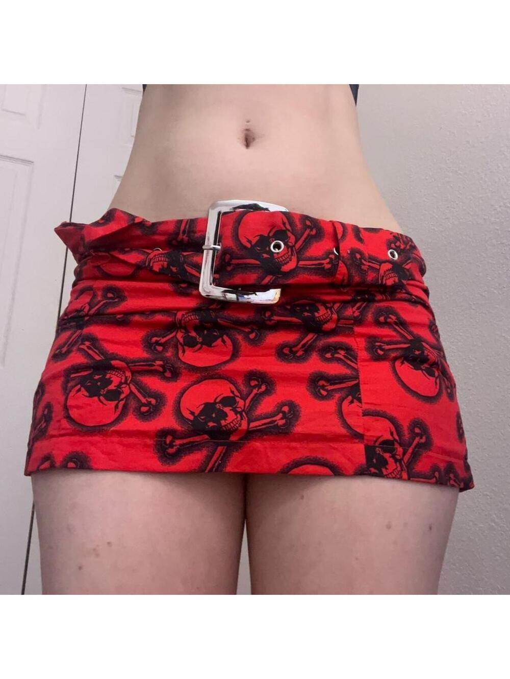 red skull skirt
